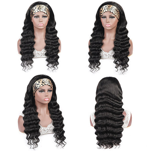 Human Hair Headband Wigs Loose Deep Human Hair Wigs With Heaband No Lace Wig