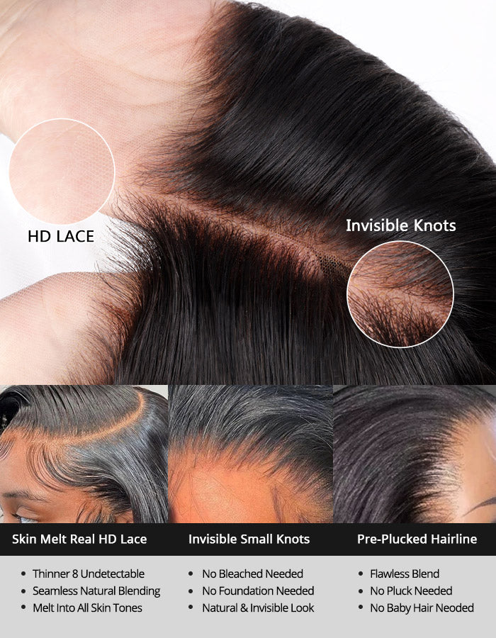 Luosiwld PPB™ 7x6 HD Lace Closure Ready To Go Wigs PartingMax Glueless Water Wave Hair Wig