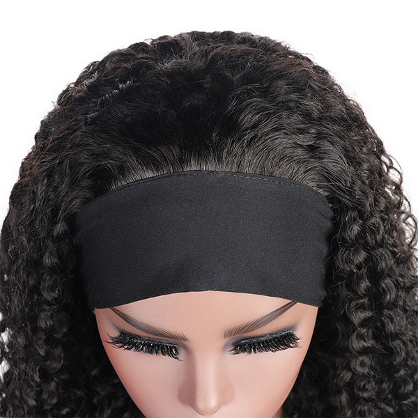 Curly Headband Wigs Glueless Human Hair Wigs with Headband