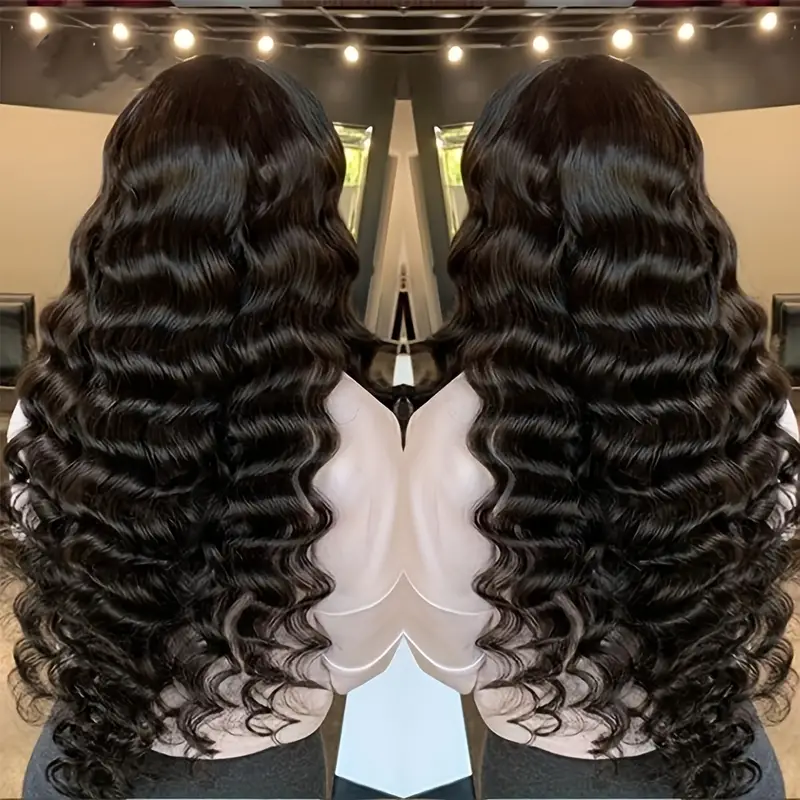 Luosiwld Loose Deep Wave Lace Front Wig 13x4 Lace Frontal Wig 200% Density HD Transparent Lace Wig Malaysian Remy Human Hair Wigs