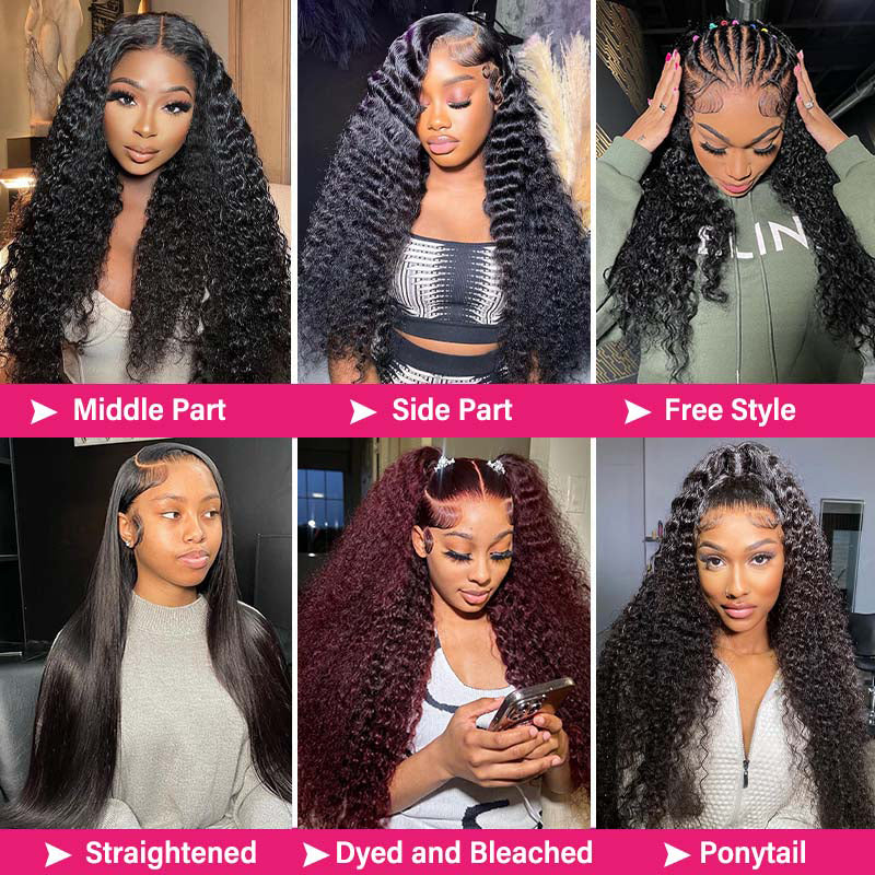 Luosiwld 13x6 Lace Front Wigs Glueless Human Hair Wigs 40 Inch Deep Wave Wig For Black Women 180% Density