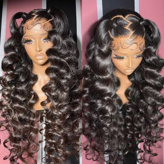 Luosiwld Loose Deep Wave Lace Front Wig 13x4 Lace Frontal Wig 200% Density HD Transparent Lace Wig Malaysian Remy Human Hair Wigs