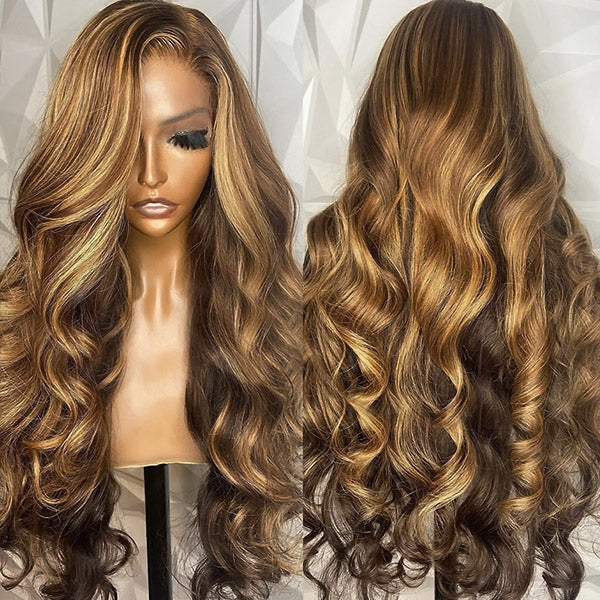 20"=109 Luosiwld Flash Sale P4/27 Balayage Highlight Wigs Body Wave Lace Closure Wigs Pre Cut Lace Wig