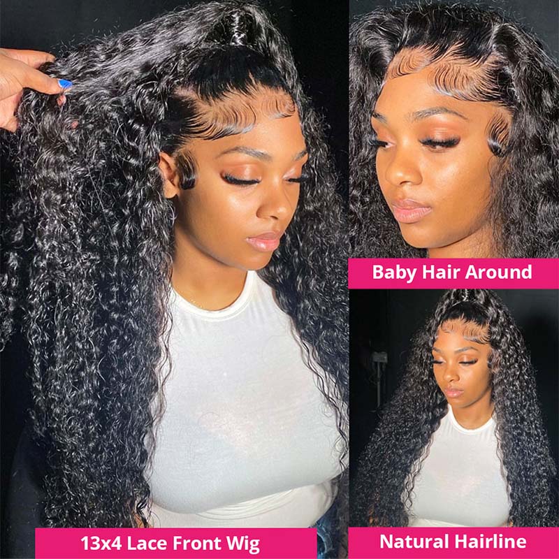 Luosiwld 13x6 Lace Front Wigs Glueless Human Hair Wigs 40 Inch Deep Wave Wig For Black Women 180% Density