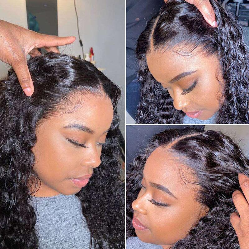 Luosiwld Water Wave Lace Front Wig 13x6 HD Lace Frontal Wig 40 Inch Glueless Human Hair Wigs