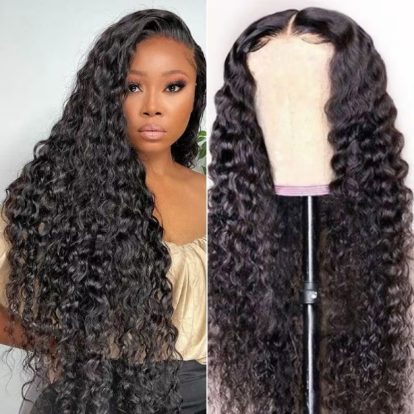 Overnight Shipping Human Hair Wigs HD Lace Frontal Wig Water Wave Long 34 Inch Wigs