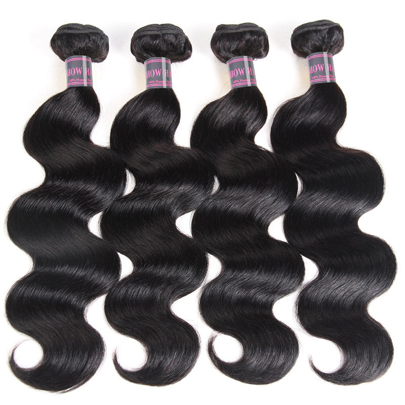 Luosiwld Virgin Indian Body Wave Human Hair Weave 4 Bundles