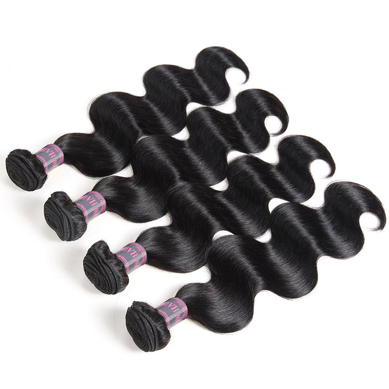 Luosiwld Virgin Indian Body Wave Human Hair Weave 4 Bundles
