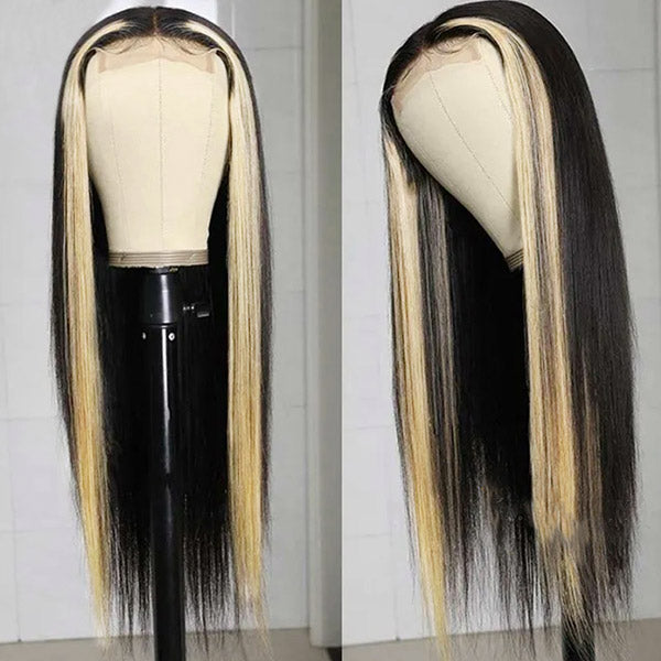 4x4 Lace Closure Straight Wigs Pre-Plucked HD Lace Wigs 1B/613