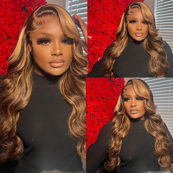 20"=109 Luosiwld Flash Sale P4/27 Balayage Highlight Wigs Body Wave Lace Closure Wigs Pre Cut Lace Wig