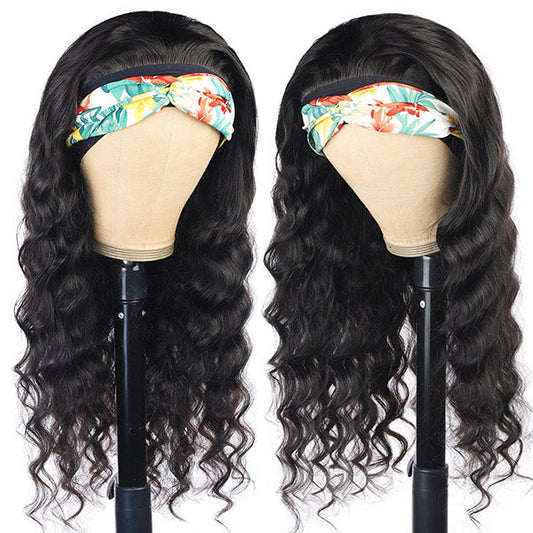 Human Hair Headband Wigs Loose Deep Human Hair Wigs With Heaband No Lace Wig