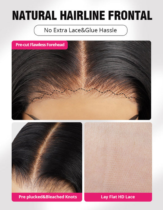 Luosiwld PPB™ PartingMax Glueless Invisible Knots Human Hair Wigs Straight Hair 7x6 Pre Cut HD Lace Closure Wigs