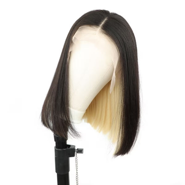 Peekaboo Highlighted Blonde Color HD 4x4/13x4 Lace Human Hair Straight Bob Wigs