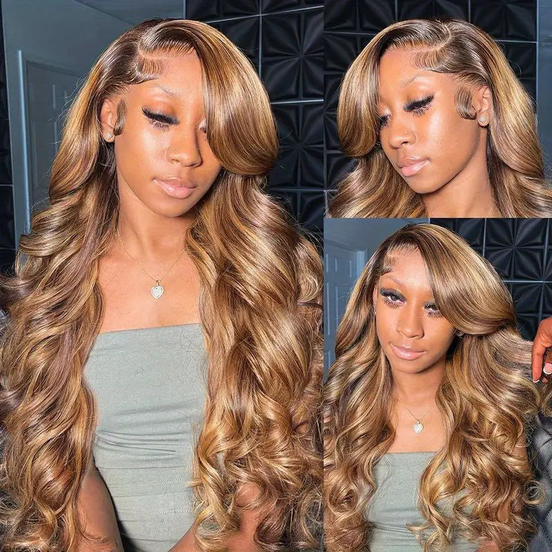 20"=109 Luosiwld Flash Sale P4/27 Balayage Highlight Wigs Body Wave Lace Closure Wigs Pre Cut Lace Wig