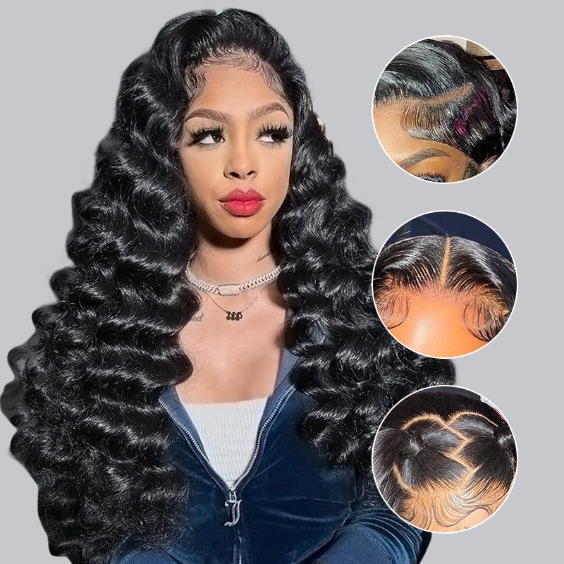 Luosiwld Loose Deep Wave Wig 13x4 Lace Front Wig HD Lace Wigs 32 Inch Glueless Human Hair Wigs
