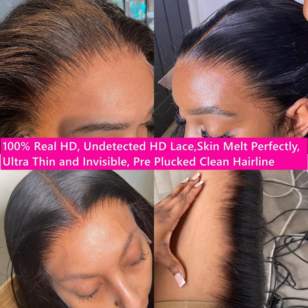 【HD Invisible Lace】Body Wave 13x6 HD Lace Frontal Hair Wigs Luosiwld Invisible Thin Lace 100% Human Hair Wigs