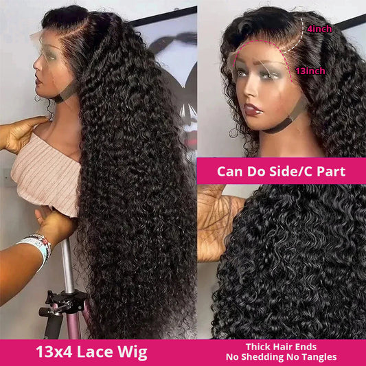 Luosiwld Deep Wave Wig HD Lace 13x4 Lace Front Wigs 28 Inch Long Human Hair Wigs 200 Density