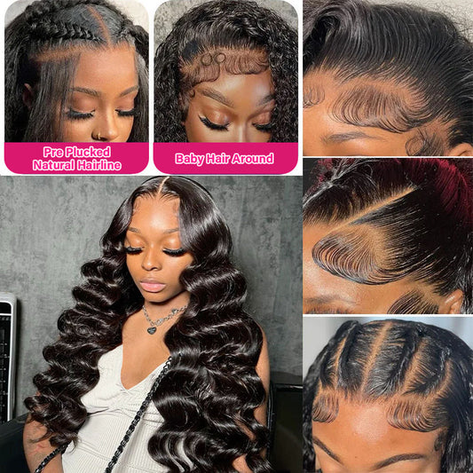 Luosiwld Loose Deep Wave Wig 13x4 Lace Front Wig HD Lace Wigs 32 Inch Glueless Human Hair Wigs