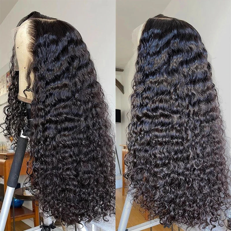 Luosiwld Deep Wave Wig HD Lace 13x4 Lace Front Wigs 28 Inch Long Human Hair Wigs 200 Density