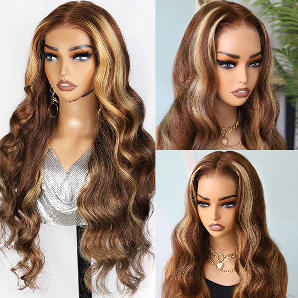 20"=109 Luosiwld Flash Sale P4/27 Balayage Highlight Wigs Body Wave Lace Closure Wigs Pre Cut Lace Wig