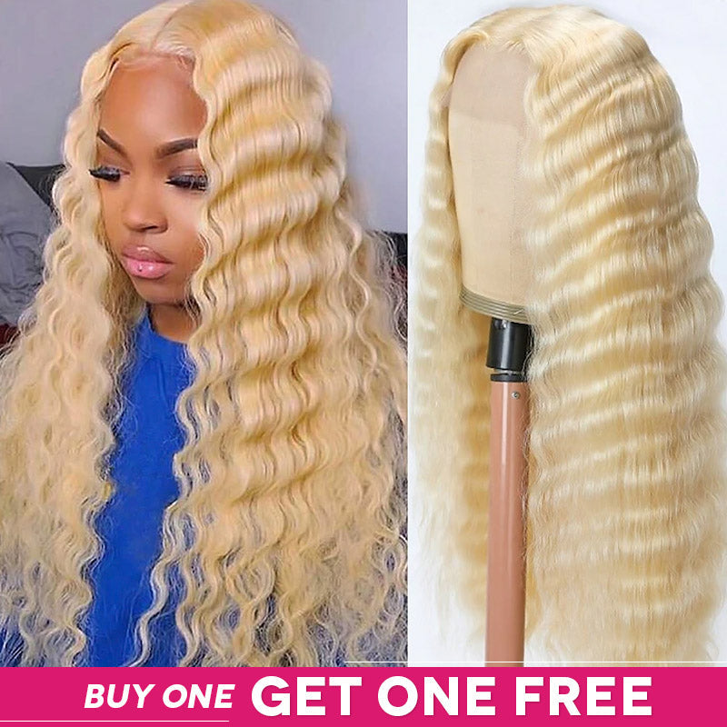 Luosiwld Bogo Free 613 Blonde HD Lace Frontal Wigs Body Wave/Straight/Deep Wave 180 Density Human Hair Wigs