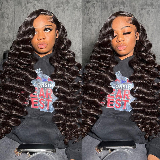 Luosiwld Loose Deep Wave Wig 13x4 Lace Front Wig HD Lace Wigs 32 Inch Glueless Human Hair Wigs