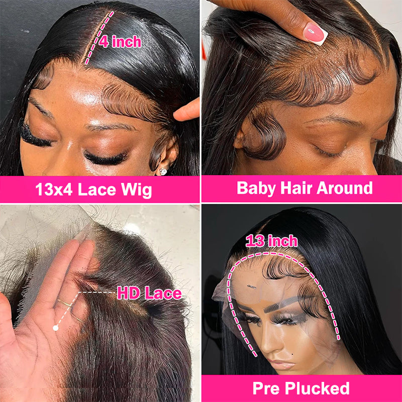 Luosiwld HD Lace Front Wig Straight Hair Wig 13x4 Lace Frontal Wig Brazilian Human Hair Wigs 200% Density