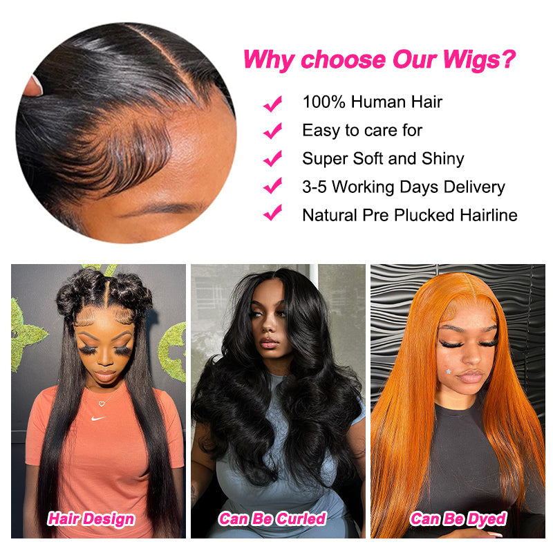 Luosiwld HD Lace Front Wig Straight Hair Wig 13x4 Lace Frontal Wig Brazilian Human Hair Wigs 200% Density