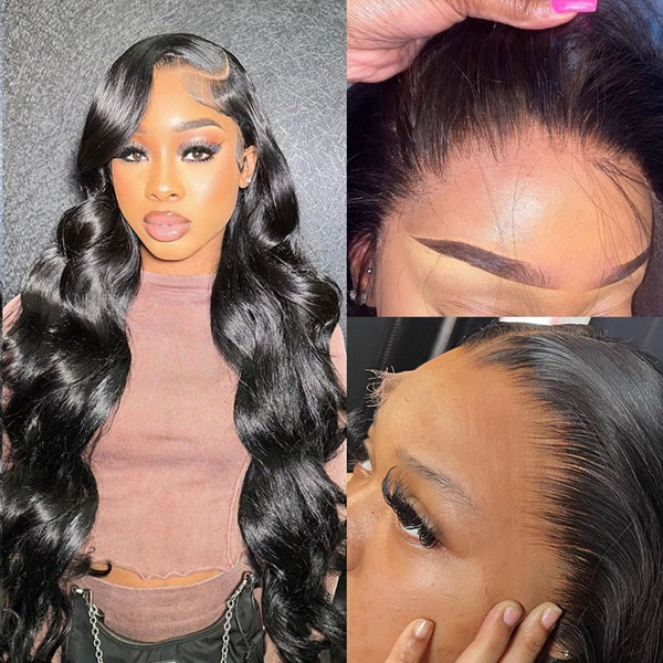 【HD Invisible Lace】Body Wave 13x6 HD Lace Frontal Hair Wigs Luosiwld Invisible Thin Lace 100% Human Hair Wigs