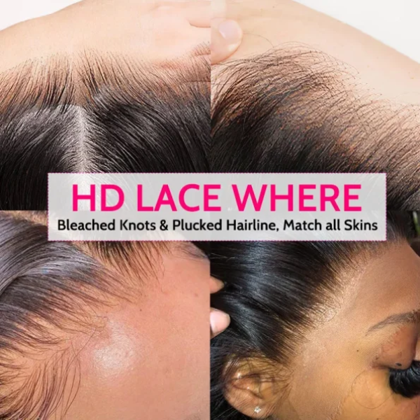 Luosiwld 13x6 Lace Front Wigs Glueless Body Wave Human Hair Wig 40 Inch 180% Density HD Transparent Lace Wigs