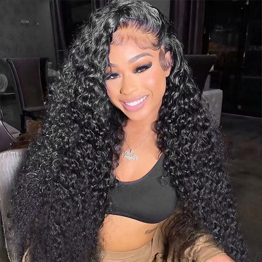 Luosiwld Deep Wave Lace Frontal Wigs HD Lace Front Wig Long Glueless Human Hair Wigs