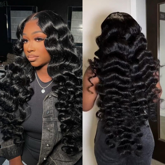 Luosiwld Loose Deep Wave Lace Front Wig 13x4 Lace Frontal Wig 200% Density HD Transparent Lace Wig Malaysian Remy Human Hair Wigs