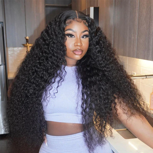 Luosiwld Deep Wave Lace Frontal Wigs HD Lace Front Wig Long Glueless Human Hair Wigs