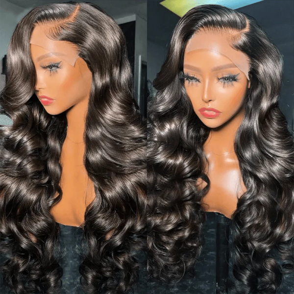Luosiwld 13x6 Lace Front Wigs Glueless Body Wave Human Hair Wig 40 Inch 180% Density HD Transparent Lace Wigs