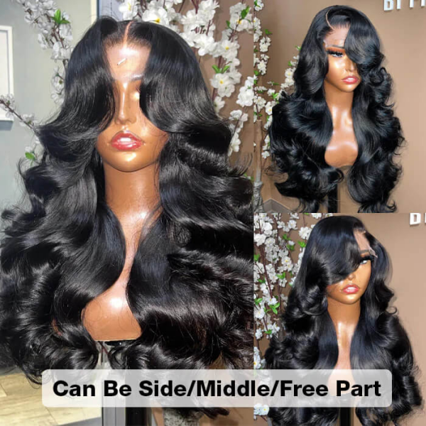 Luosiwld 13x6 Lace Front Wigs Glueless Body Wave Human Hair Wig 40 Inch 180% Density HD Transparent Lace Wigs