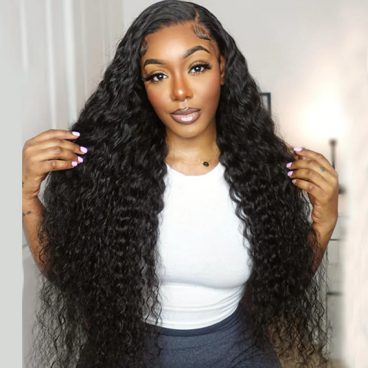 Luosiwld Water Wave Lace Front Wig 13x6 HD Lace Frontal Wig 40 Inch Glueless Human Hair Wigs