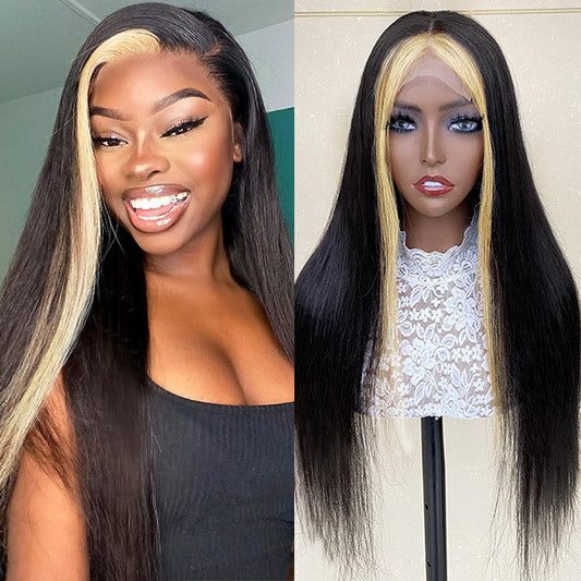 13x4 Lace Frontal Straight Wigs Pre-Plucked HD Lace Wigs 1B/613