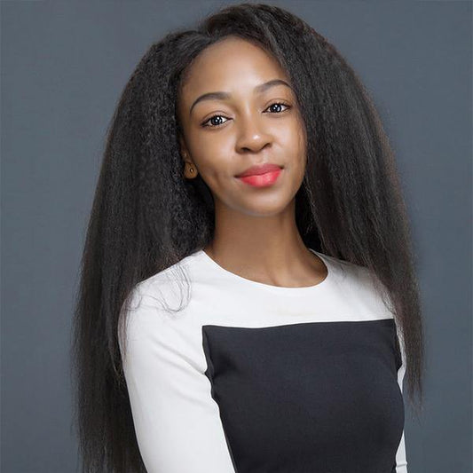 Kinky Straight Hair Wig Brazilian Yaki Human Hair Wigs 13x4 Lace Front Wig