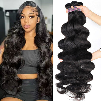 Luosiwld Virgin Indian Body Wave Human Hair Weave 4 Bundles
