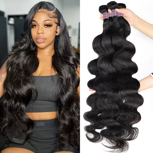 Luosiwld Virgin Indian Body Wave Human Hair Weave 4 Bundles