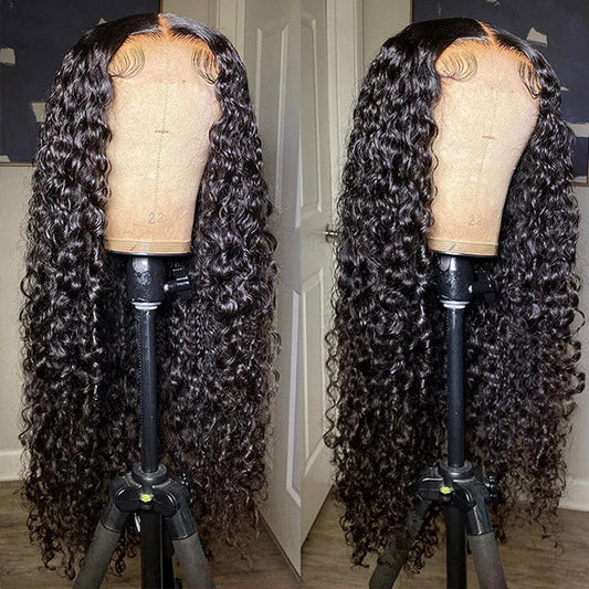 Deep Wave HD Lace Wigs 4*4 Lace Closure Human Hair Wigs Malaysian Hair Lace Wigs
