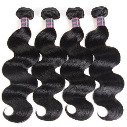 Luosiwld Virgin Indian Body Wave Human Hair Weave 4 Bundles